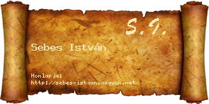 Sebes István névjegykártya